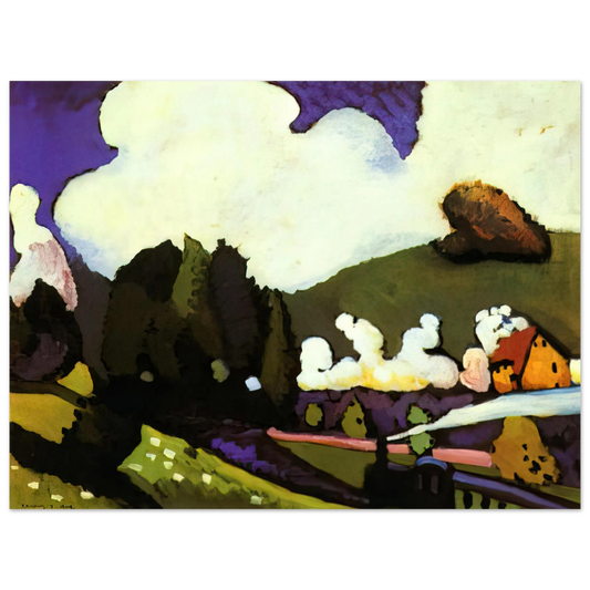 Wassily Kandinsky - LANDSCAPE WITH A STEAM LOCOMOTIVE 1909 Fine Art Poster - Default Title