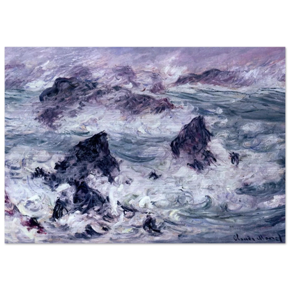Storm at Belle-Ile - claude monet Brushed Aluminum Print - 70x100 cm / 28x40 inches | claude monet Aluminum Print | claude monet Prints
