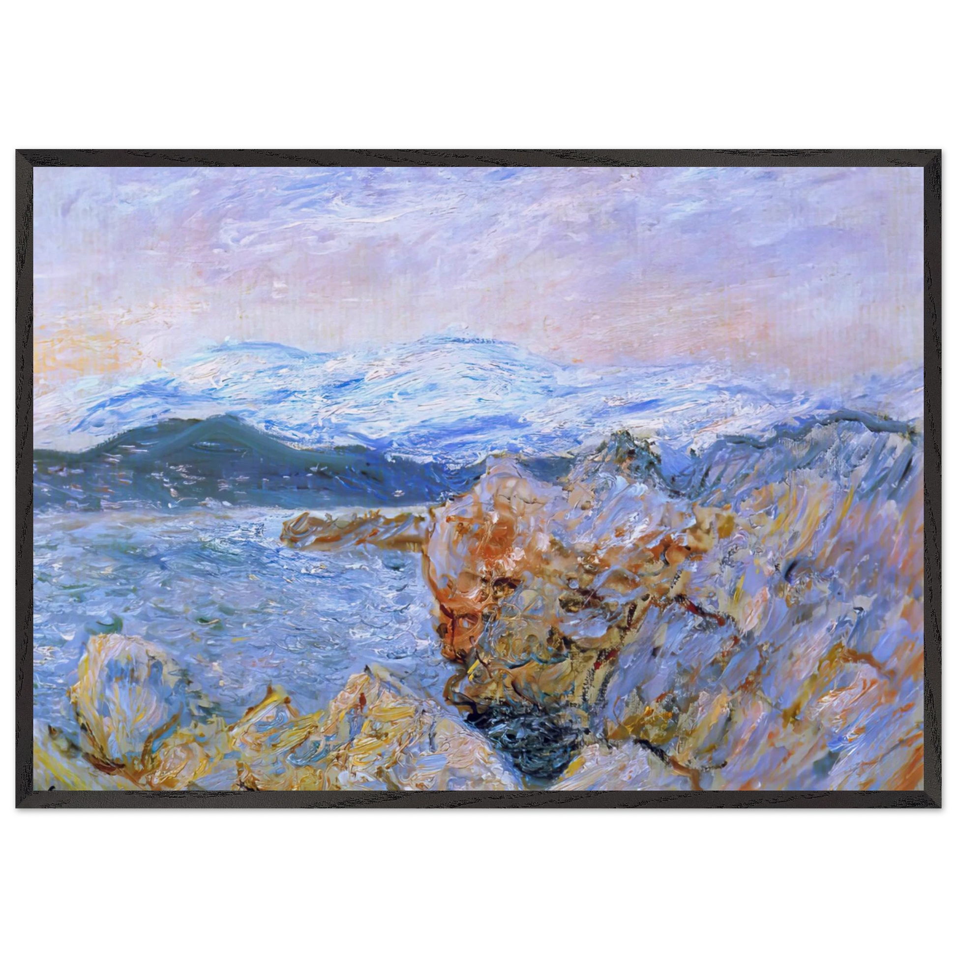 The Gulf Juan at Antibes - claude monet Framed Art Print – Black Wooden Frame - Default Title - -Framed Art Print