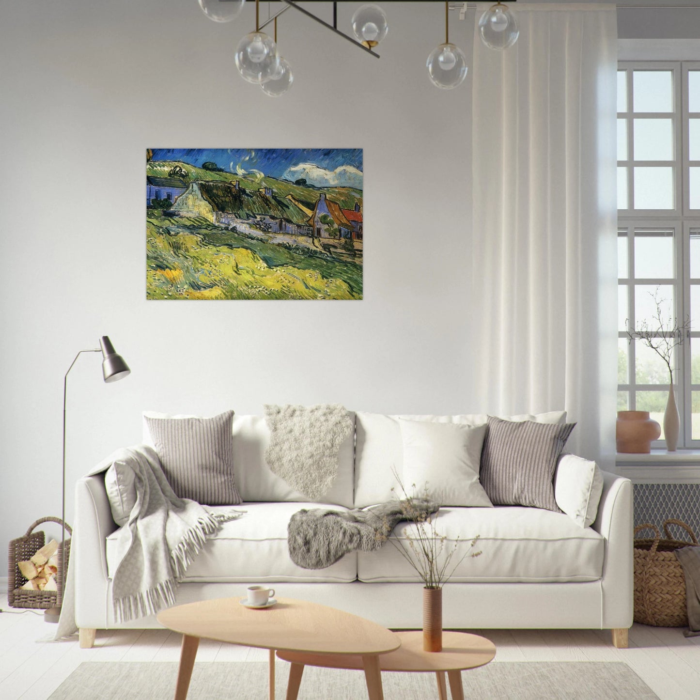 A Group of Cottages - Vincent van Gogh Brushed Aluminum Print - 70x100 cm / 28x40 inches | Vincent van Gogh Aluminum Print | Vincent van Gogh Prints