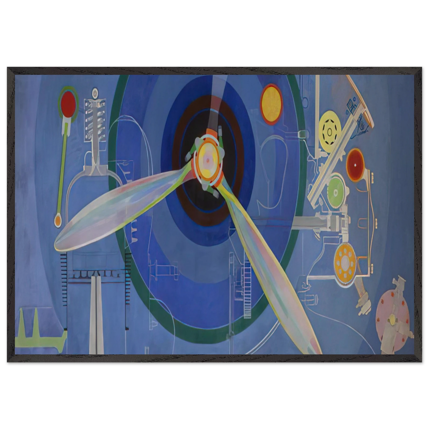 HELICE DECORATION POUR LE PALAIS DE L AIR EXPOSITION INTERNATIONALE DES ARTS ET DES TECHNIQUES DANS 1937 - Sonia Delaunay Framed Art Print – Black Wooden Frame - Default Title - -Framed Art Print