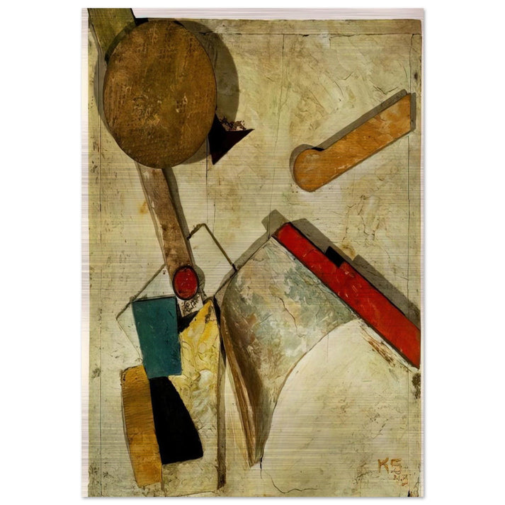 HEAVY RELIEF 1945 - Kurt Schwitters Brushed Aluminum Print - 70x100 cm / 28x40 inches | Kurt Schwitters Aluminum Print | Kurt Schwitters Prints