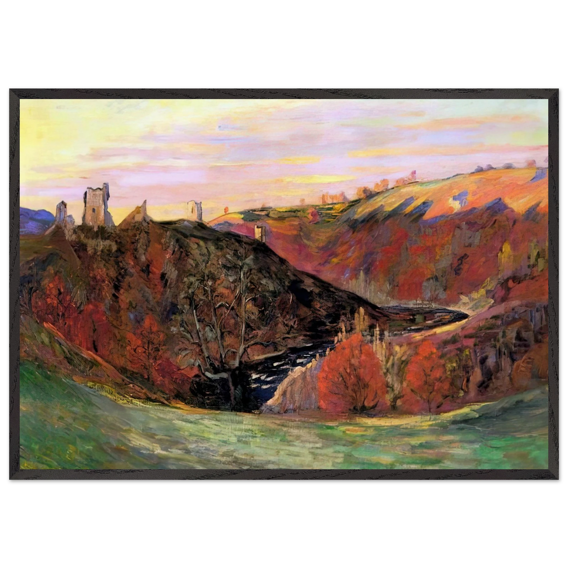 Sunset in Creuse - 1898 - Armand Guillaumin Framed Art Print – Black Wooden Frame - Default Title - -Framed Art Print