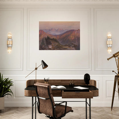 Lower Yellowstone Range - Thomas Moran Brushed Aluminum Print - 70x100 cm / 28x40 inches | Thomas Moran Aluminum Print | Thomas Moran Prints