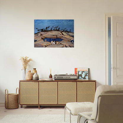 Night Pine Island - 1921 - A.Y. Jackson Brushed Aluminum Print - 70x100 cm / 28x40 inches | A.Y. Jackson Aluminum Print | A.Y. Jackson Prints