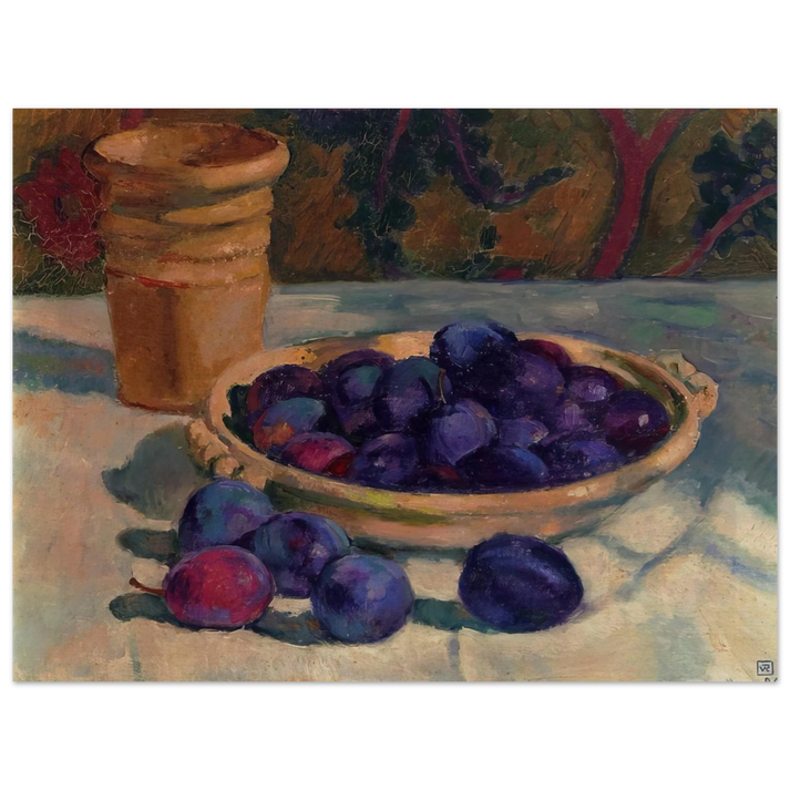 Theo van Rysselberghe - STILL LIFE WITH PLUMS 1926  75x100 cm / 30x40inches Fine Art Poster