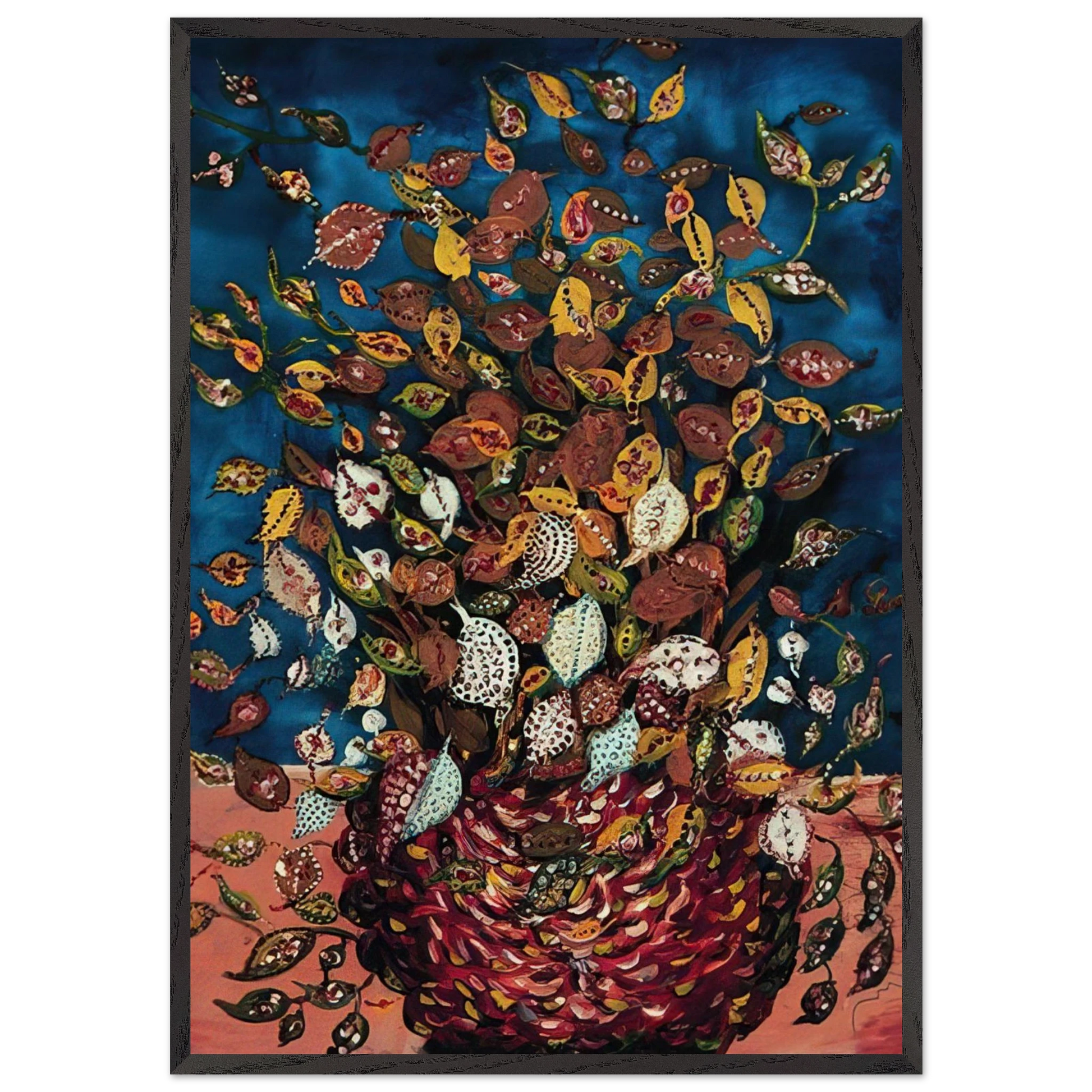 Le Bouquet de Feuilles - Naive Art Primitivism - Seraphine Louis Framed Art Print – Black Wooden Frame - Default Title - -Framed Art Print