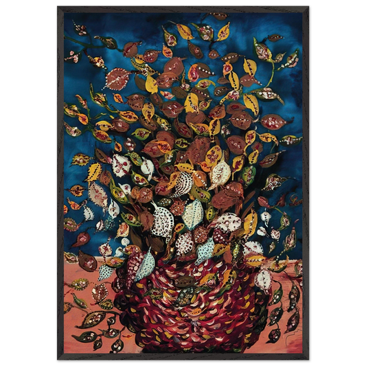 Le Bouquet de Feuilles - Naive Art Primitivism - Seraphine Louis Framed Art Print – Black Wooden Frame - Default Title - -Framed Art Print