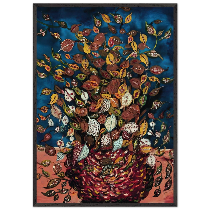 Le Bouquet de Feuilles - Naive Art Primitivism - Seraphine Louis 70x100 cm / 28x40 inches Framed Art Print – Black Wooden Frame