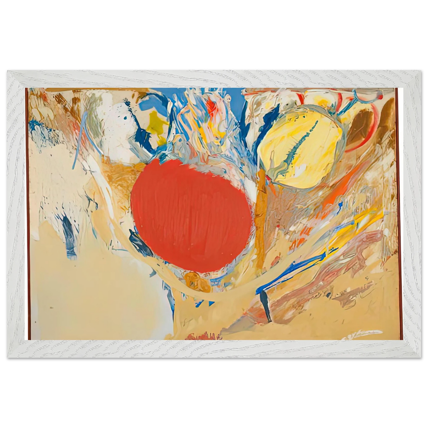 Helen Frankenthaler - Break Through, 1956- Wall Art - 21x29.7 cm / 8x12" - Premium Wooden Framed Poster With Fine Art Paper - Black frame