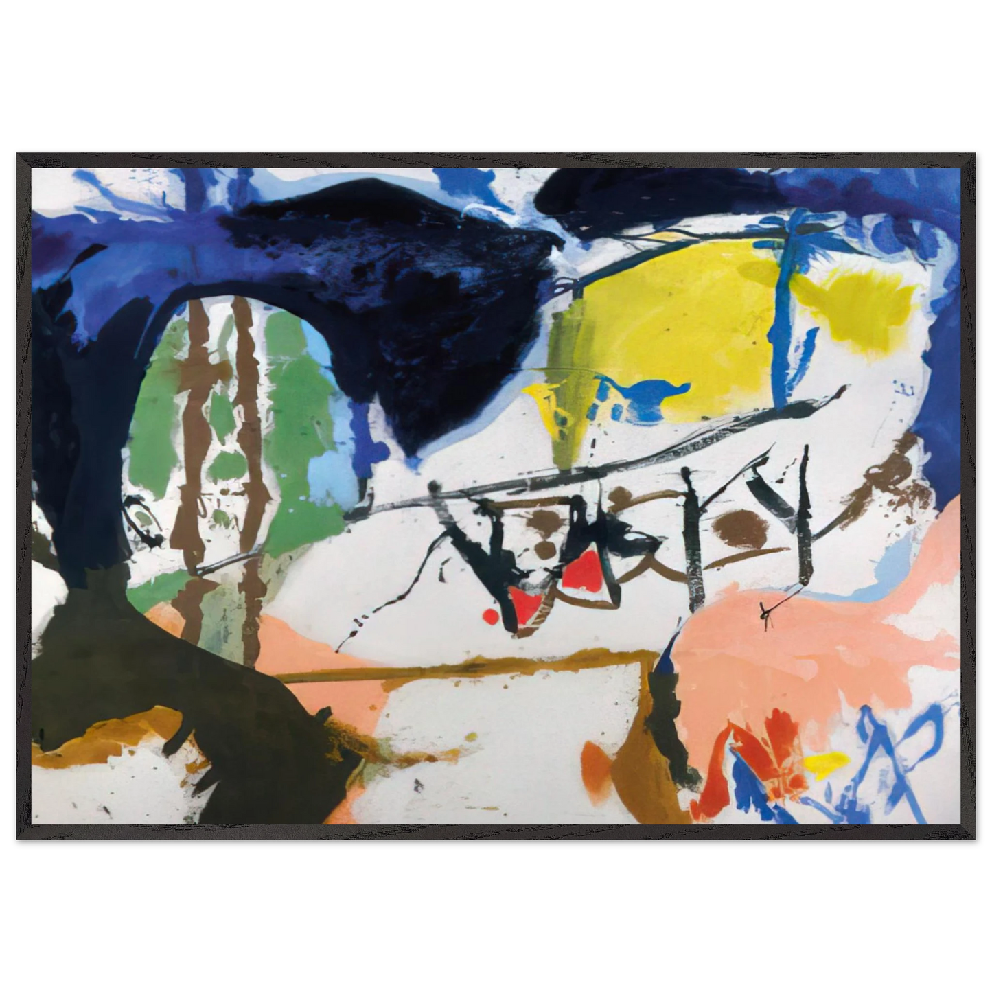 Helen Frankenthaler - Acres - 1959 Wall art - 15x20 cm / 6x8 inches - Premium Wooden Framed Poster With Fine Art Paper - Wood frame