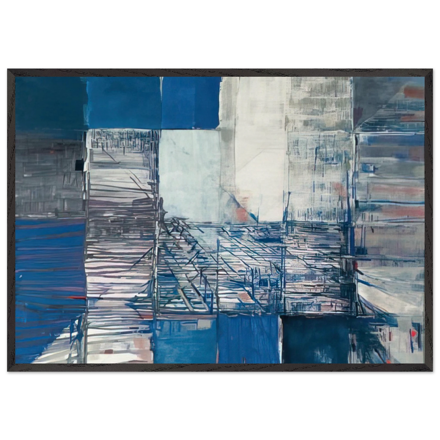 Dislocation du labyrinthe - Tachisme - Maria Helena Vieira da Silva Framed Art Print – Black Wooden Frame - Default Title - -Framed Art Print