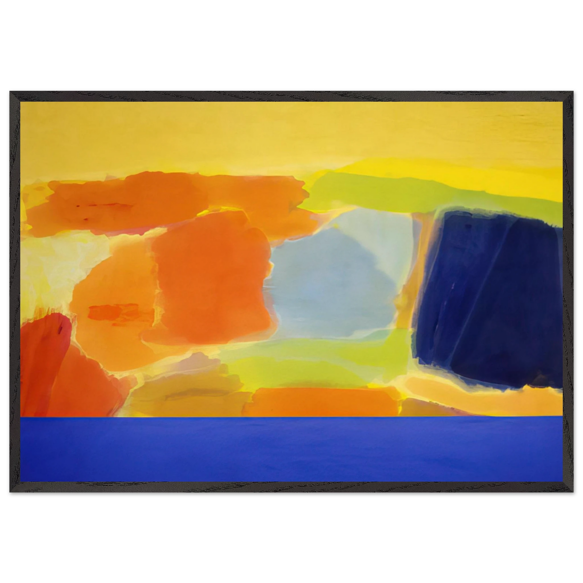 Captain Blue - 1979 - Ronnie Landfield Framed Art Print – Black Wooden Frame - Default Title - -Framed Art Print