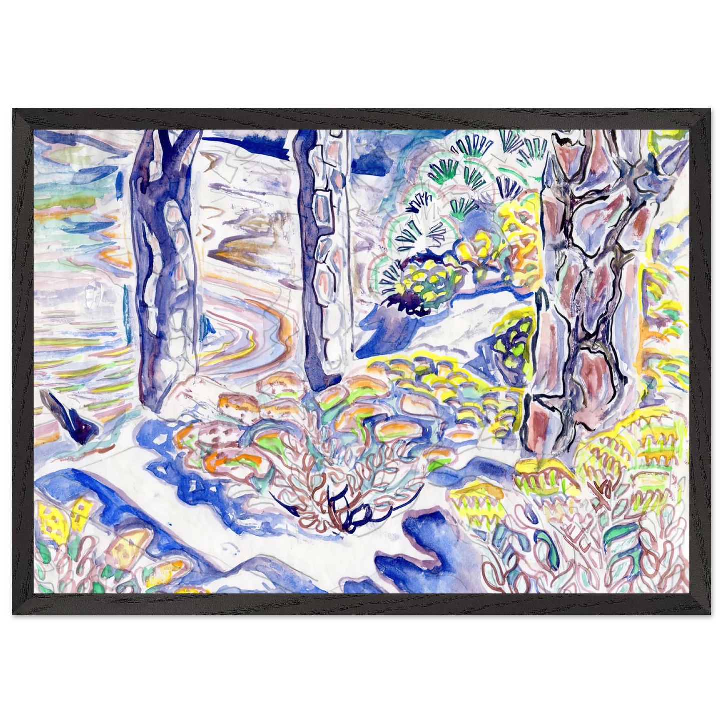 Walter Inglis Anderson - Walter Anderson Wall art - 28x43  cm / XL (11x17 Inches) - Premium Wooden Framed Poster With Fine Art Paper - Wood frame
