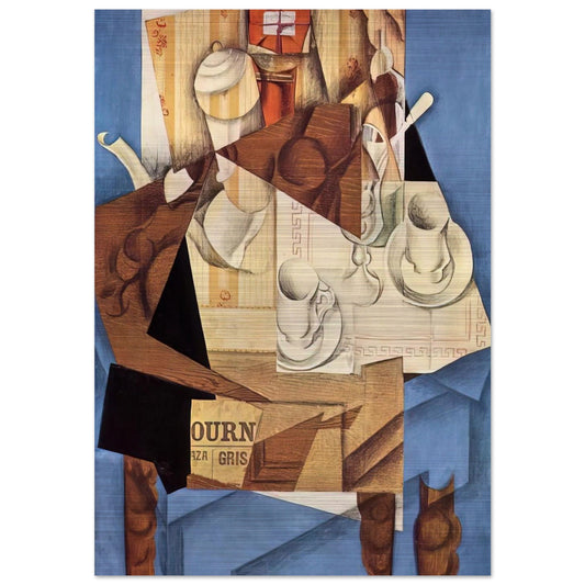 BREAKFAST 1914 - Juan Gris Brushed Aluminum Print - 70x100 cm / 28x40 inches | Juan Gris Aluminum Print | Juan Gris Prints