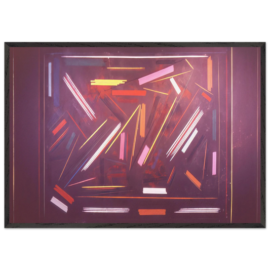 Brown Line Painting - 1968 - Ronnie Landfield Framed Art Print – Black Wooden Frame - Default Title - -Framed Art Print