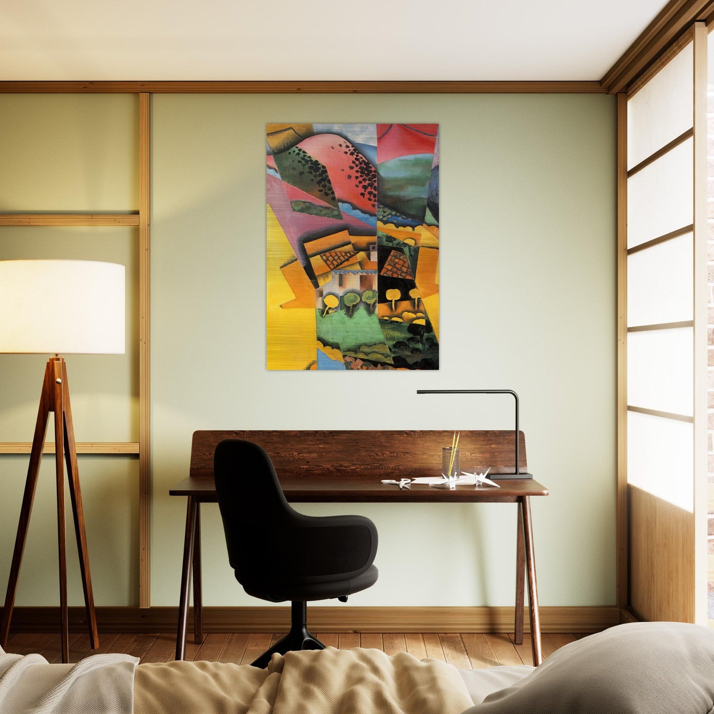 LANDSCAPE AT CERET 1913 - Juan Gris Brushed Aluminum Print - 70x100 cm / 28x40 inches | Juan Gris Aluminum Print | Juan Gris Prints