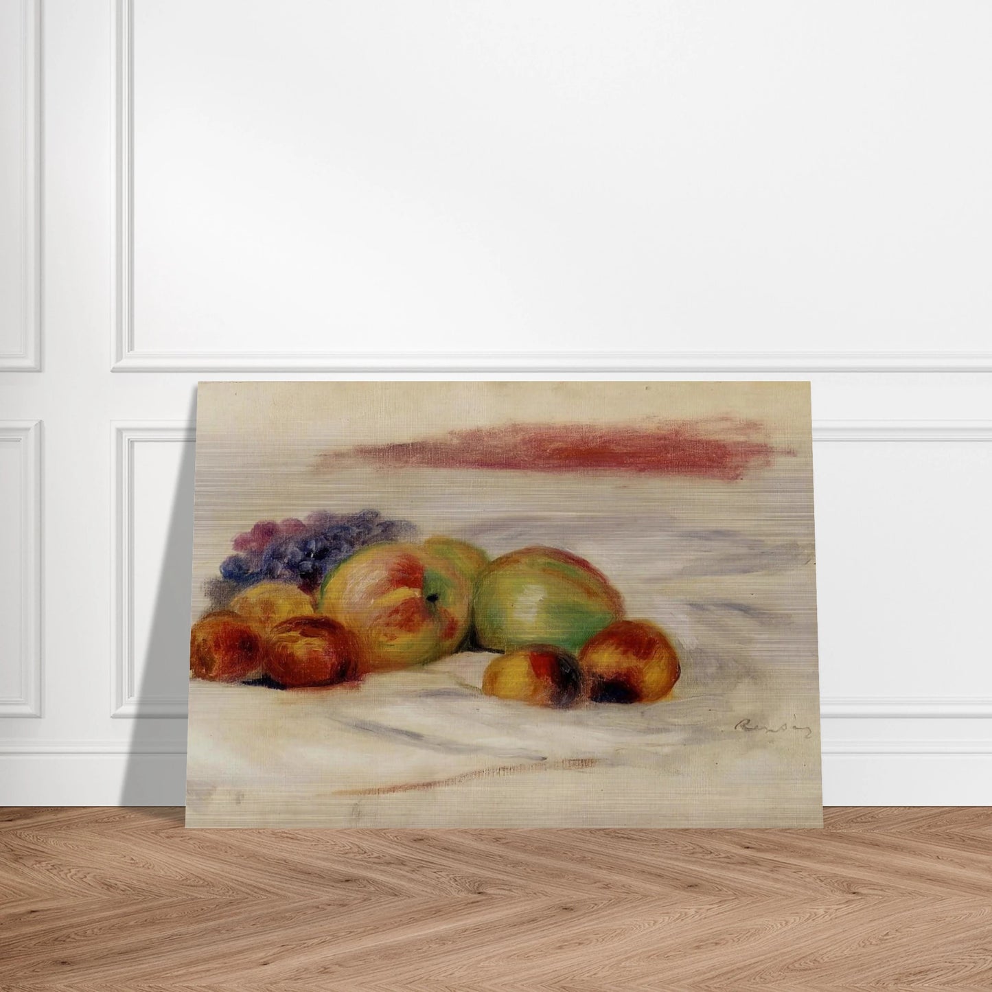 Apples and Grapes - Pierre-Auguste Renoir Brushed Aluminum Print - 70x100 cm / 28x40 inches | Pierre-Auguste Renoir Aluminum Print | Pierre-Auguste Renoir Prints