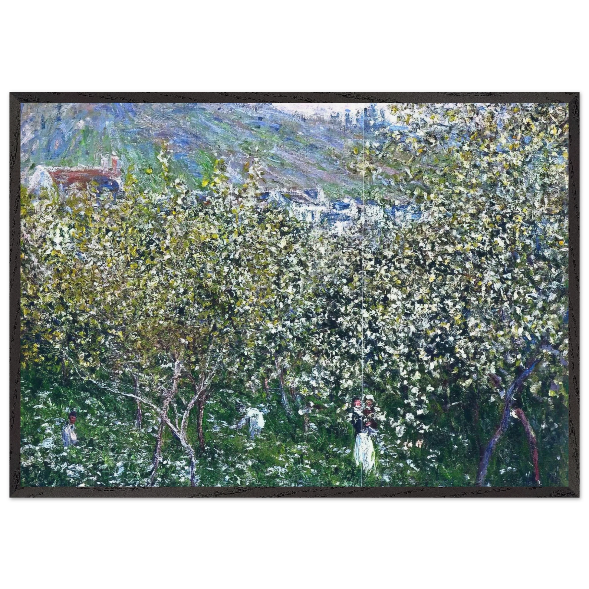 Vetheuil Flowering Plum Trees - claude monet Framed Art Print – Black Wooden Frame - Default Title - -Framed Art Print
