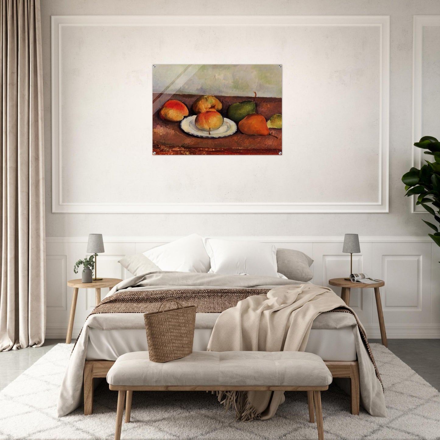 Still Life Plate and Fruit - Paul Cézanne Acrylic Print - 70x100 cm / 28x40″ inches