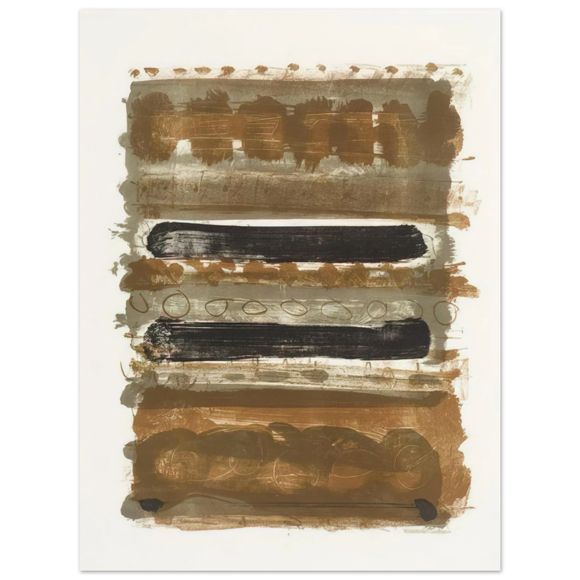 Patrick Heron - Grey and Brown Stripes - 1958 Fine Art Poster - Default Title