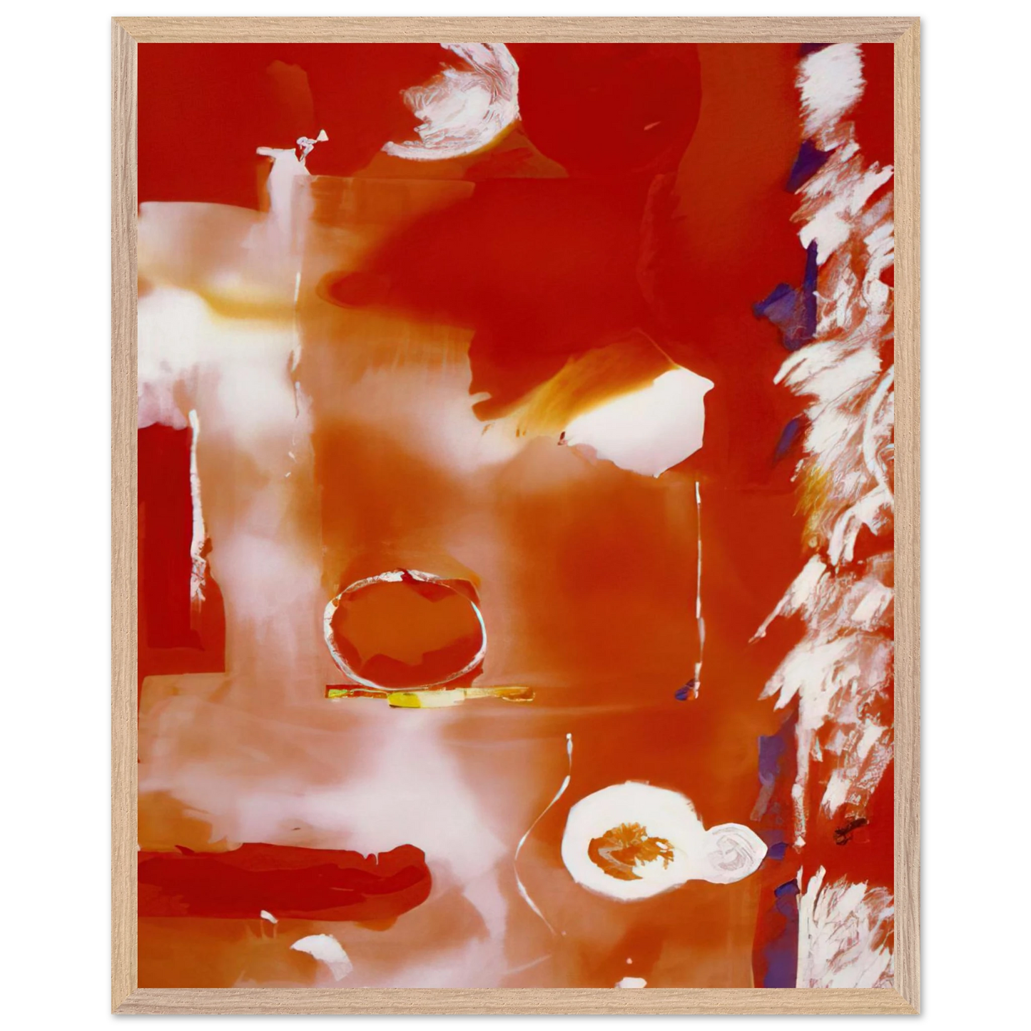 Helen Frankenthaler - Seeing the Moon on a Hot Summer Day - 1987 Wall art - 50x70 cm / 20x28 Inches - Premium Wooden Framed Poster With Fine Art Paper - Black frame