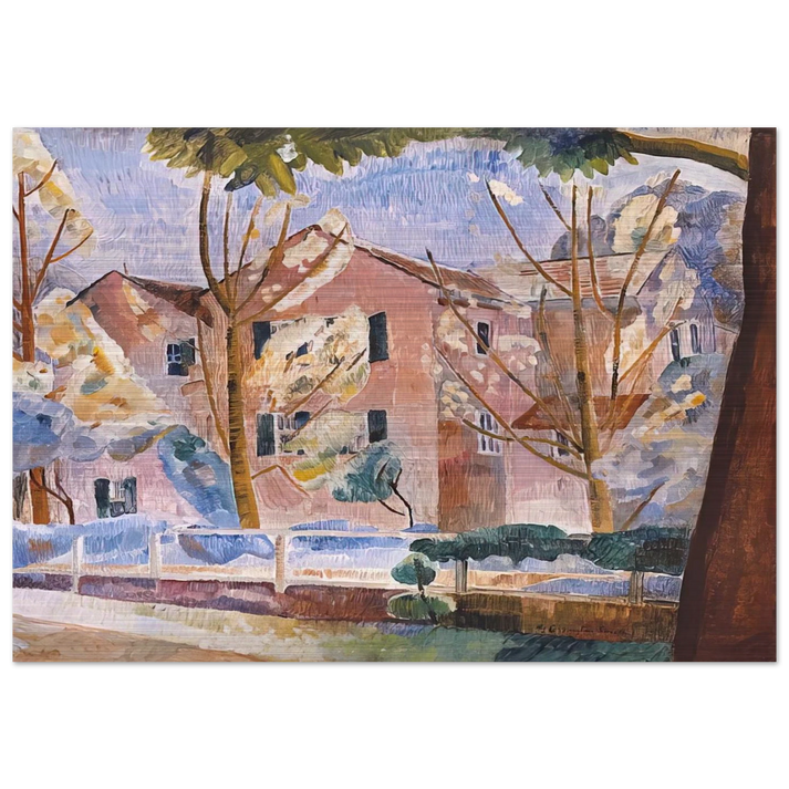 House with trees - 1935 - Grace Cossington Smith Brushed Aluminum Print - 70x100 cm / 28x40 inches | Grace Cossington Smith Aluminum Print | Grace Cossington Smith Prints