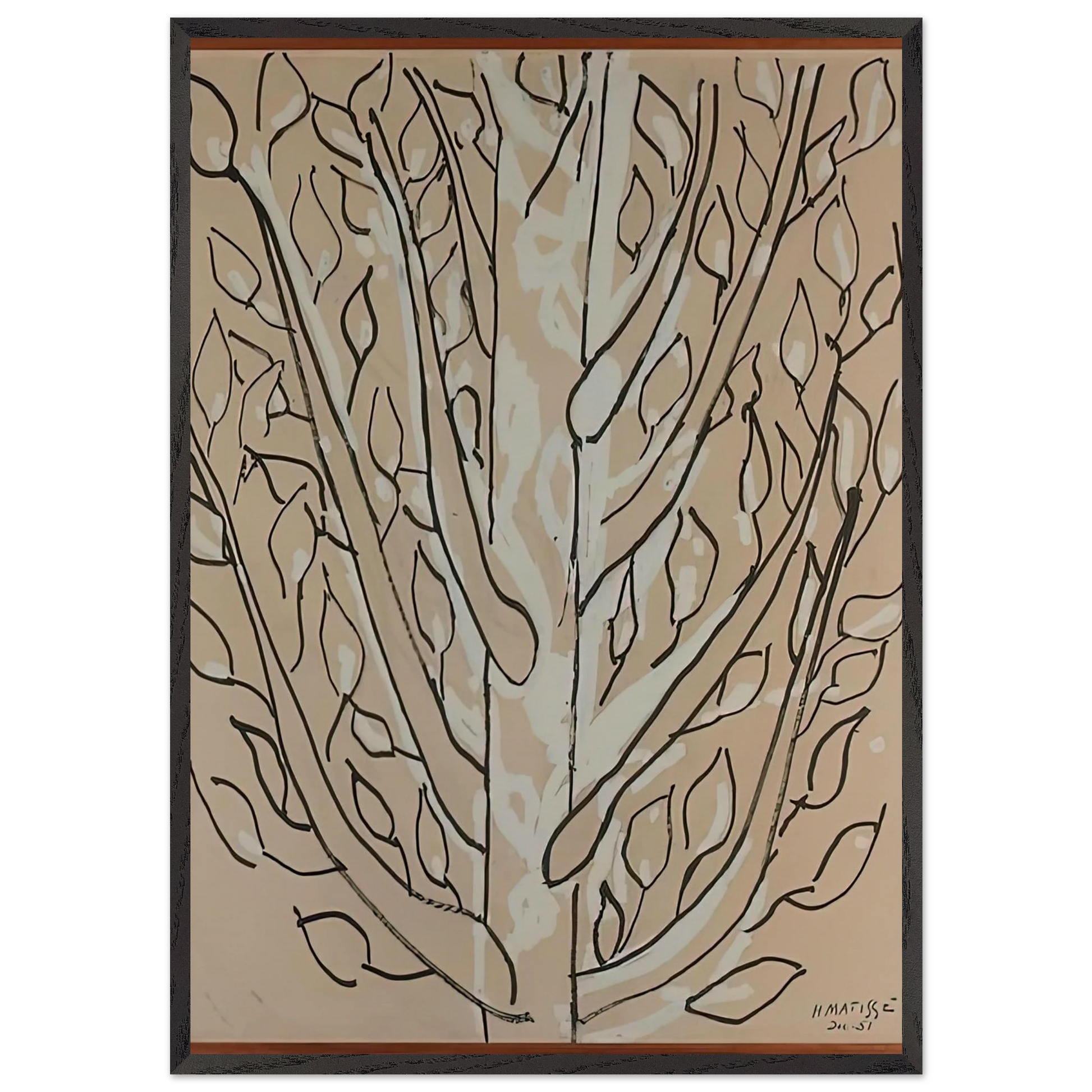 THE TREE 1951 - Henri Matisse Framed Art Print – Black Wooden Frame - Default Title - -Framed Art Print