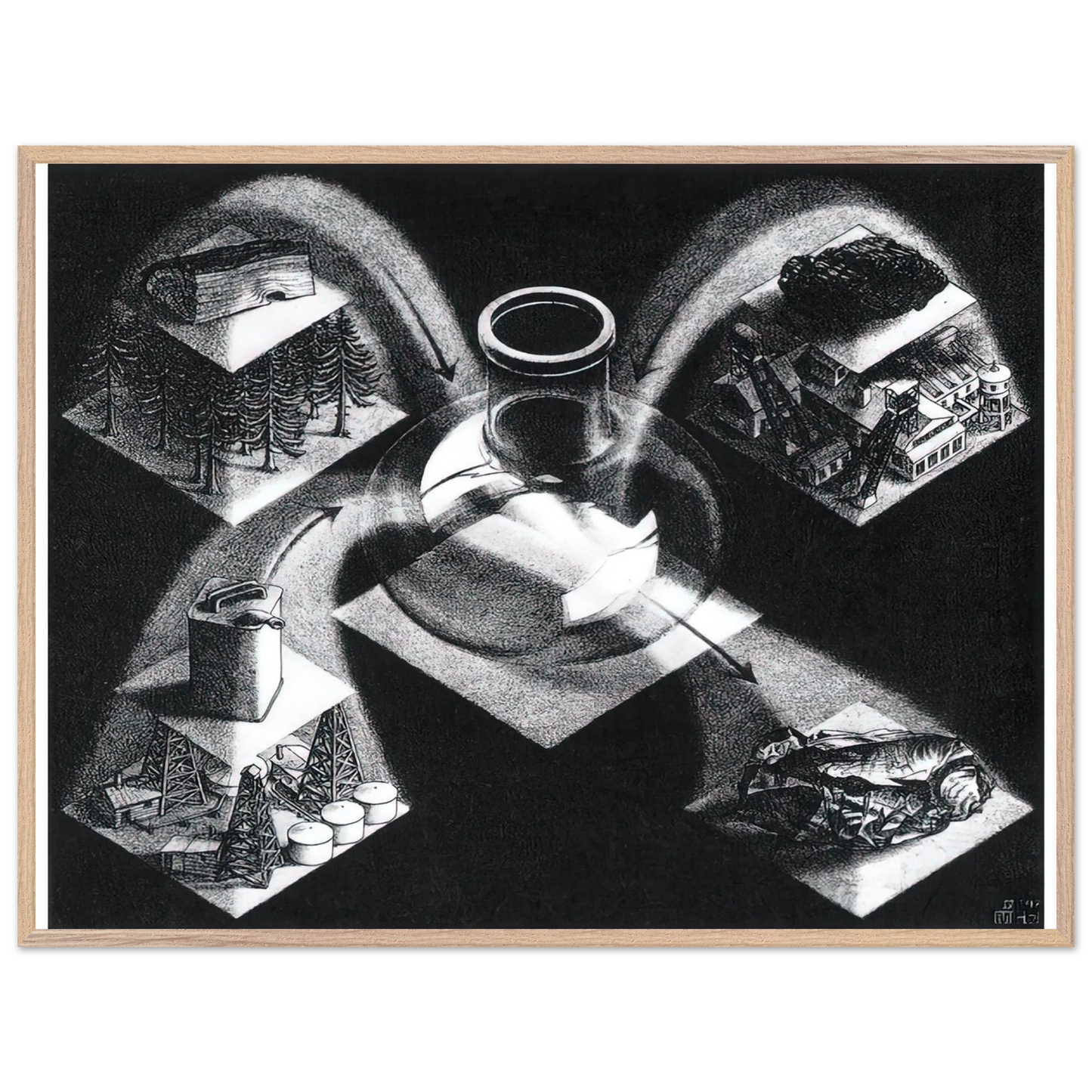 MC Escher - SYNTHESIS Wall Art - 30x40 cm / 12x16 inches - Fine Art Poster - -