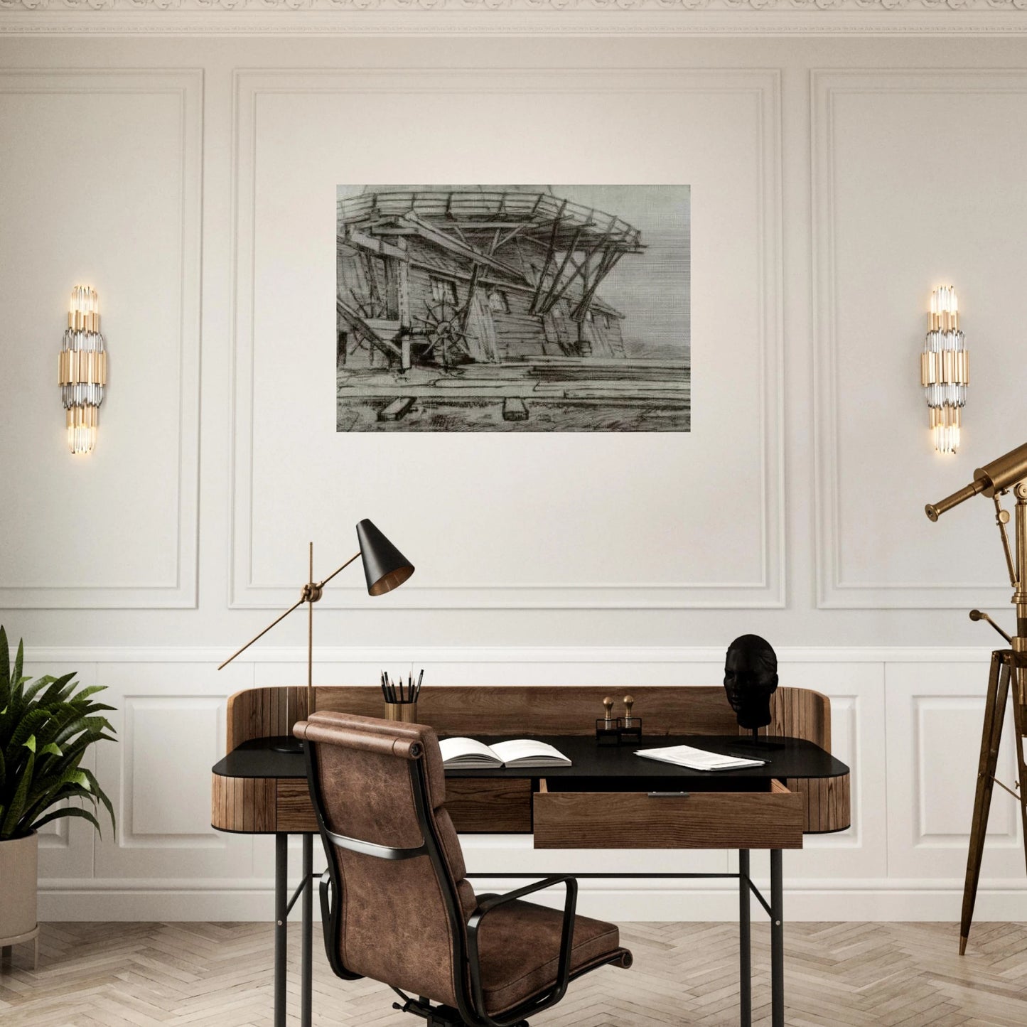 Saw Mill - Vincent van Gogh Brushed Aluminum Print - 70x100 cm / 28x40 inches | Vincent van Gogh Aluminum Print | Vincent van Gogh Prints