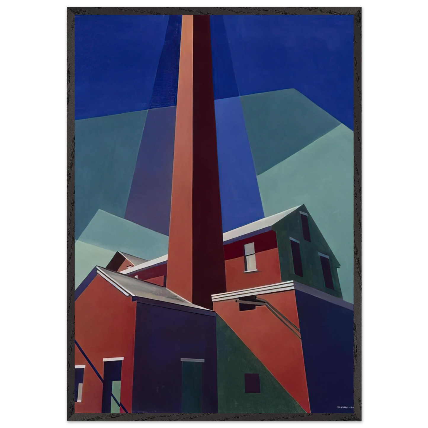 Ballardvale - 1946 - Charles Sheeler Framed Art Print – Black Wooden Frame - Default Title - -Framed Art Print
