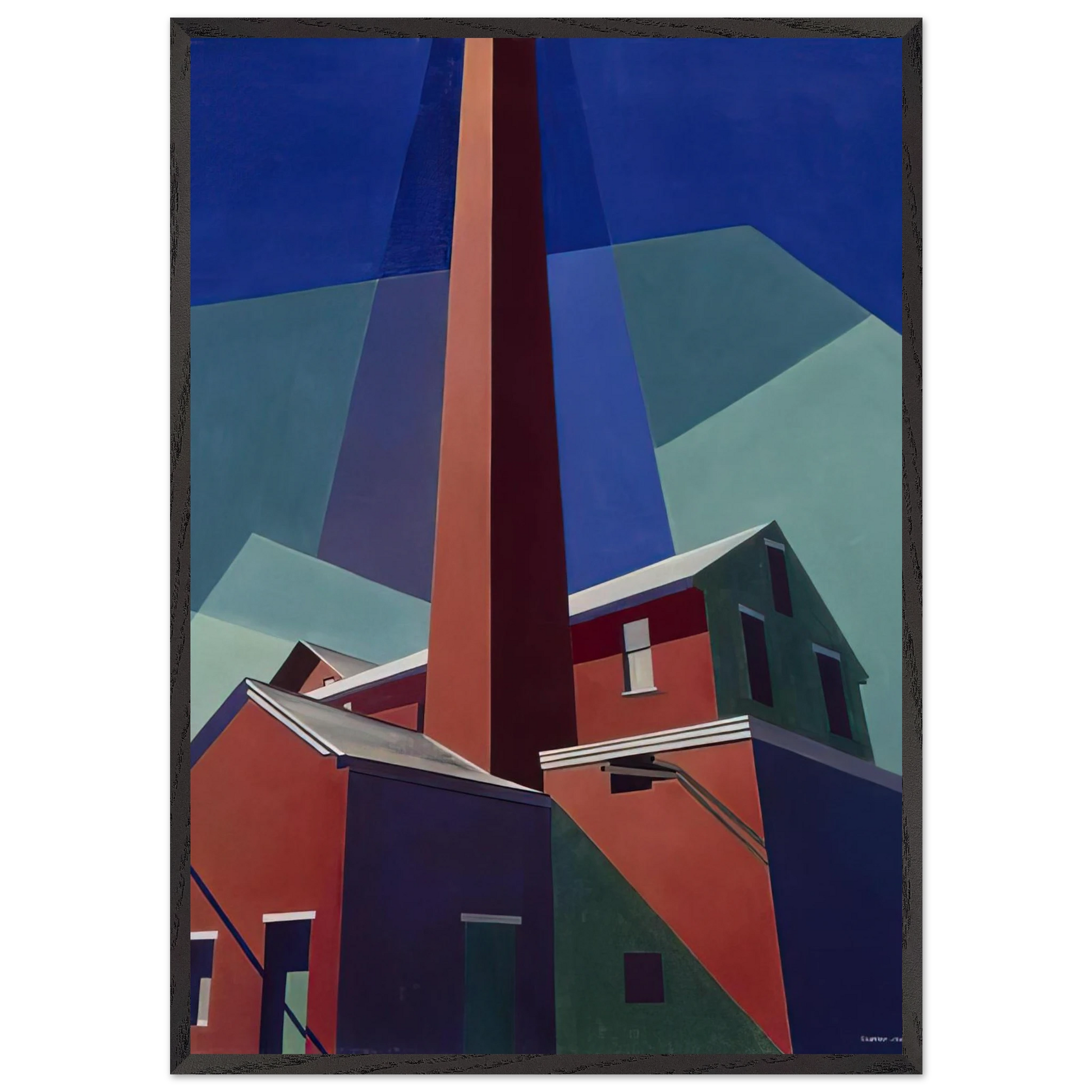 Ballardvale - 1946 - Charles Sheeler Framed Art Print – Black Wooden Frame - Default Title - -Framed Art Print