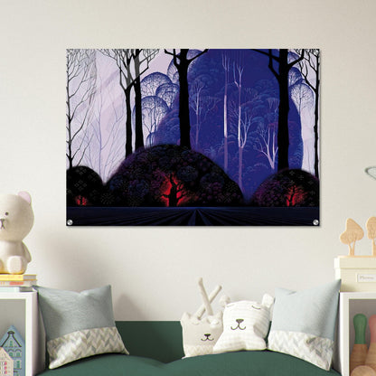 Purple Eucalyptus - Eyvind Earle Acrylic Print - 70x100 cm / 28x40″ inches | Eyvind Earle Wall Art | Eyvind Earle Prints