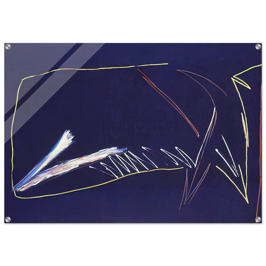 The Blue Whale - 1973 - Ronnie Landfield Acrylic Print - 70x100 cm / 28x40″ inches