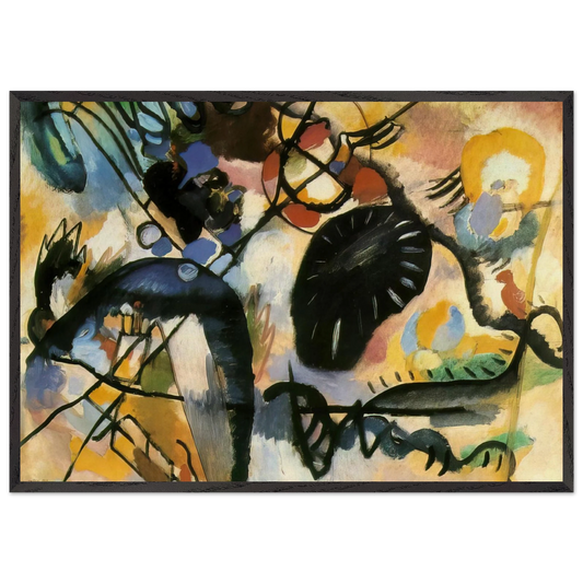 BLACK SPOT 1912 - Wassily Kandinsky 70x100 cm / 28x40 inches Framed Art Print – Black Wooden Frame
