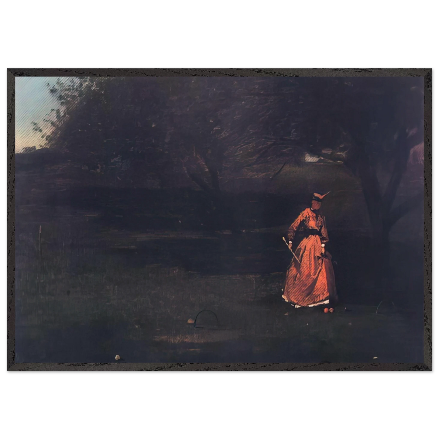 CROQUET PLAYERS 1 - Winslow Homer Framed Art Print – Black Wooden Frame - Default Title - -Framed Art Print