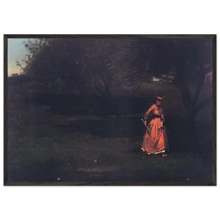 CROQUET PLAYERS 1 - Winslow Homer 70x100 cm / 28x40 inches Framed Art Print – Black Wooden Frame