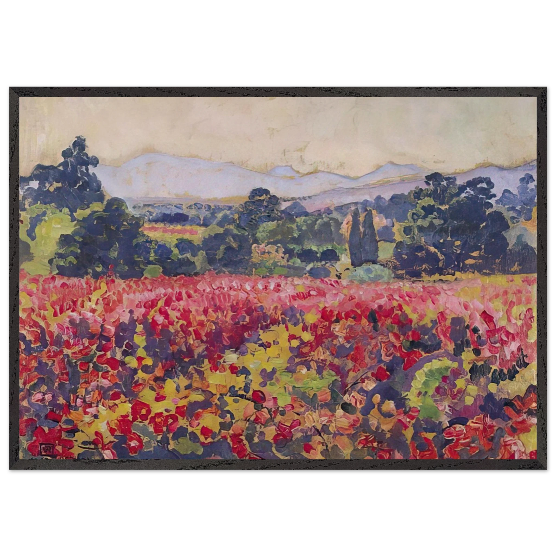 THE VINES IN SAINT CLAIR 1912 - Theo van Rysselberghe Framed Art Print – Black Wooden Frame - Default Title - -Framed Art Print