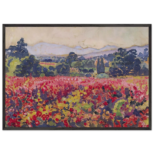 THE VINES IN SAINT CLAIR 1912 - Theo van Rysselberghe Framed Art Print – Black Wooden Frame - Default Title - -Framed Art Print