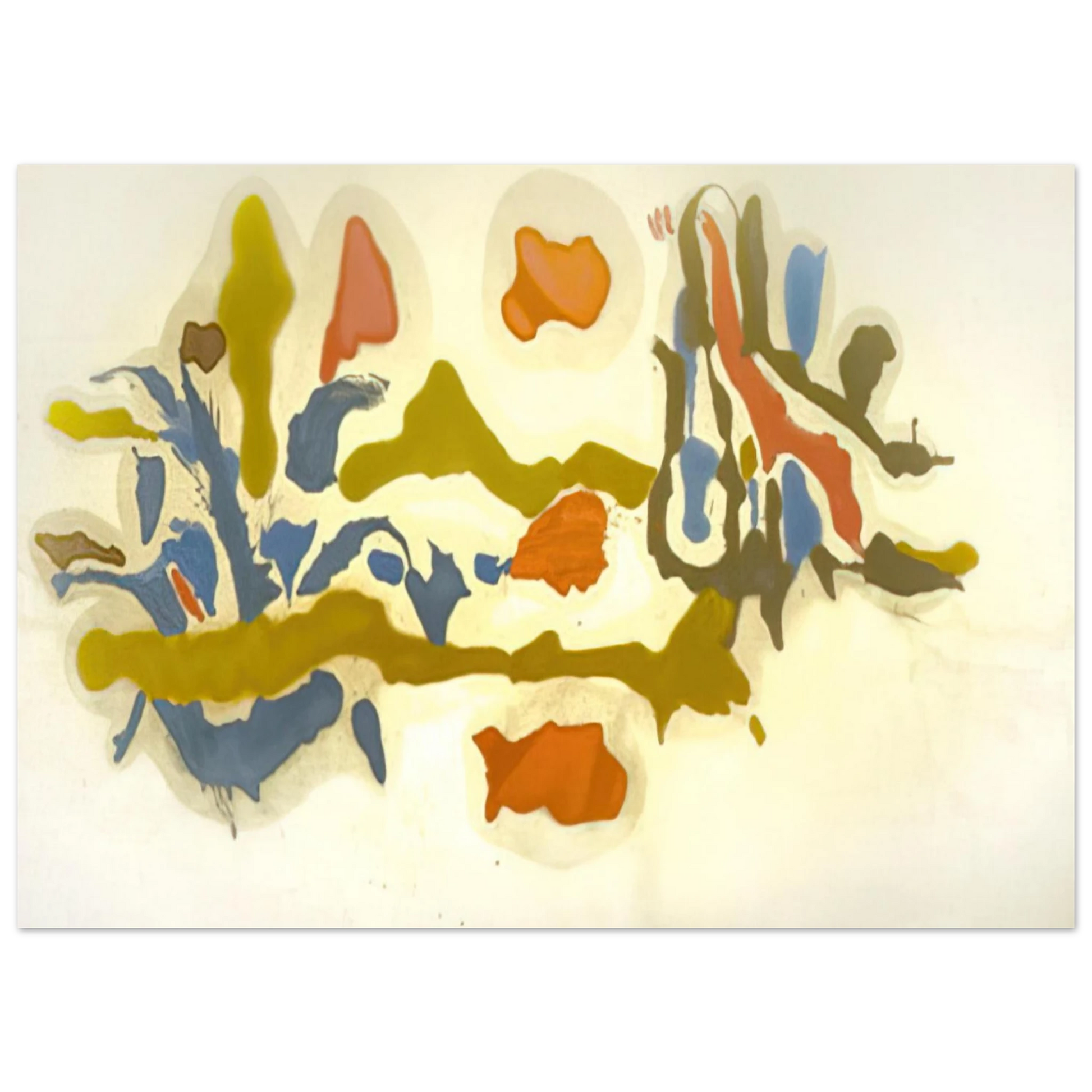 Helen Frankenthaler - Seascape with Dunes - 1962 Wall art - A1 (59.4 x 84.1  cm) - Premium Wooden Framed Poster With Fine Art Paper - Wood frame