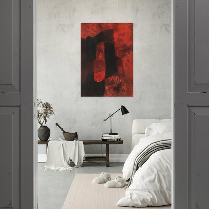 Composition brune et rouge - 1964 - Serge Poliakoff Brushed Aluminum Print - 70x100 cm / 28x40 inches | Serge Poliakoff Aluminum Print | Serge Poliakoff Prints