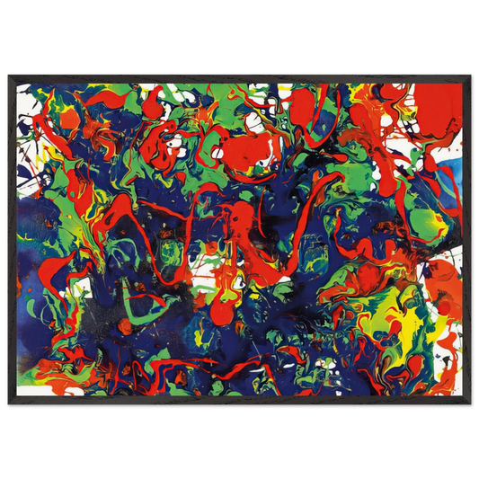 Untitled  SFP94-57  SFF 1731  - Sam Francis Framed Art Print – Black Wooden Frame - Default Title - -Framed Art Print