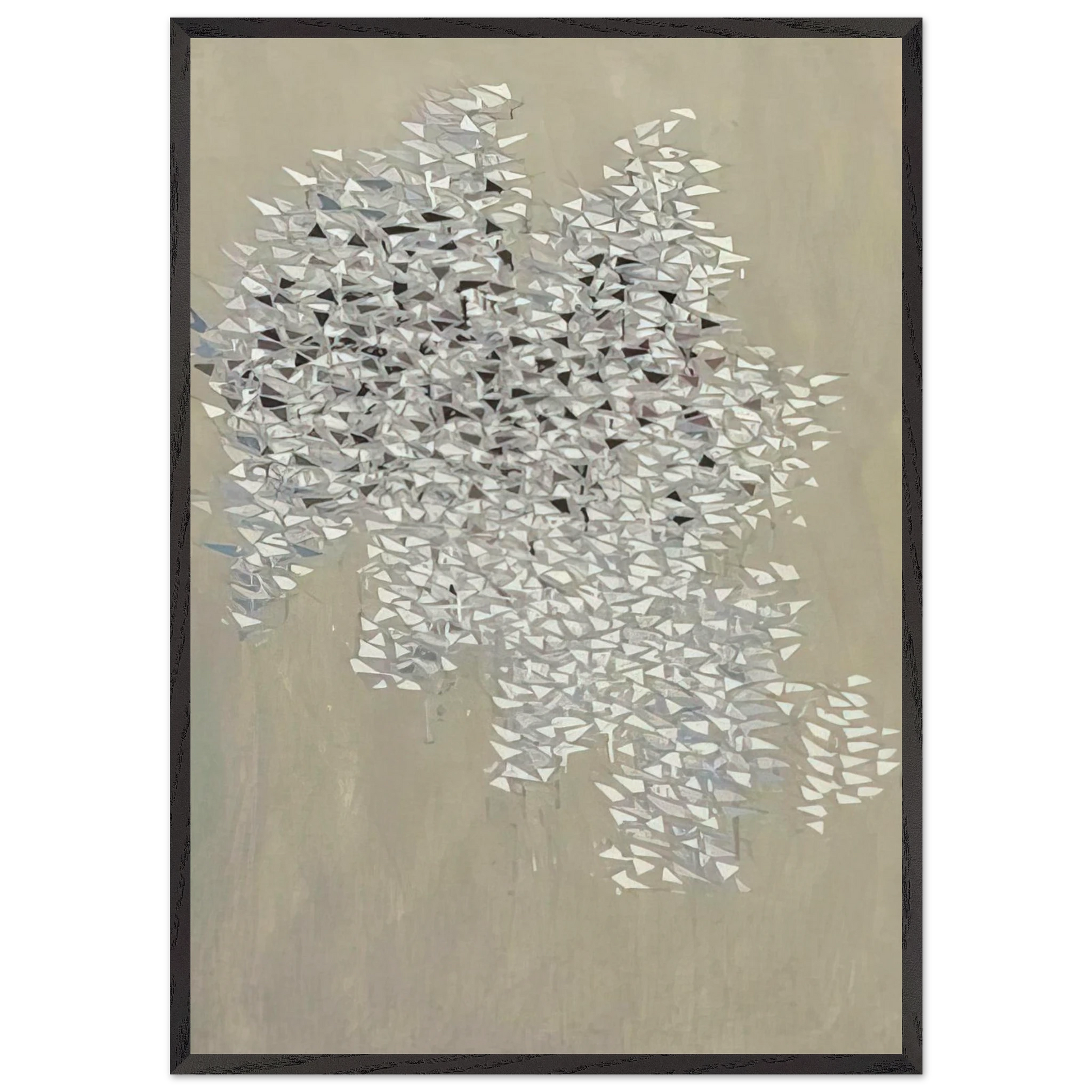 Vertical-Blue-Brown-White - 1984 - Robert Goodnough Framed Art Print – Black Wooden Frame - Default Title - -Framed Art Print