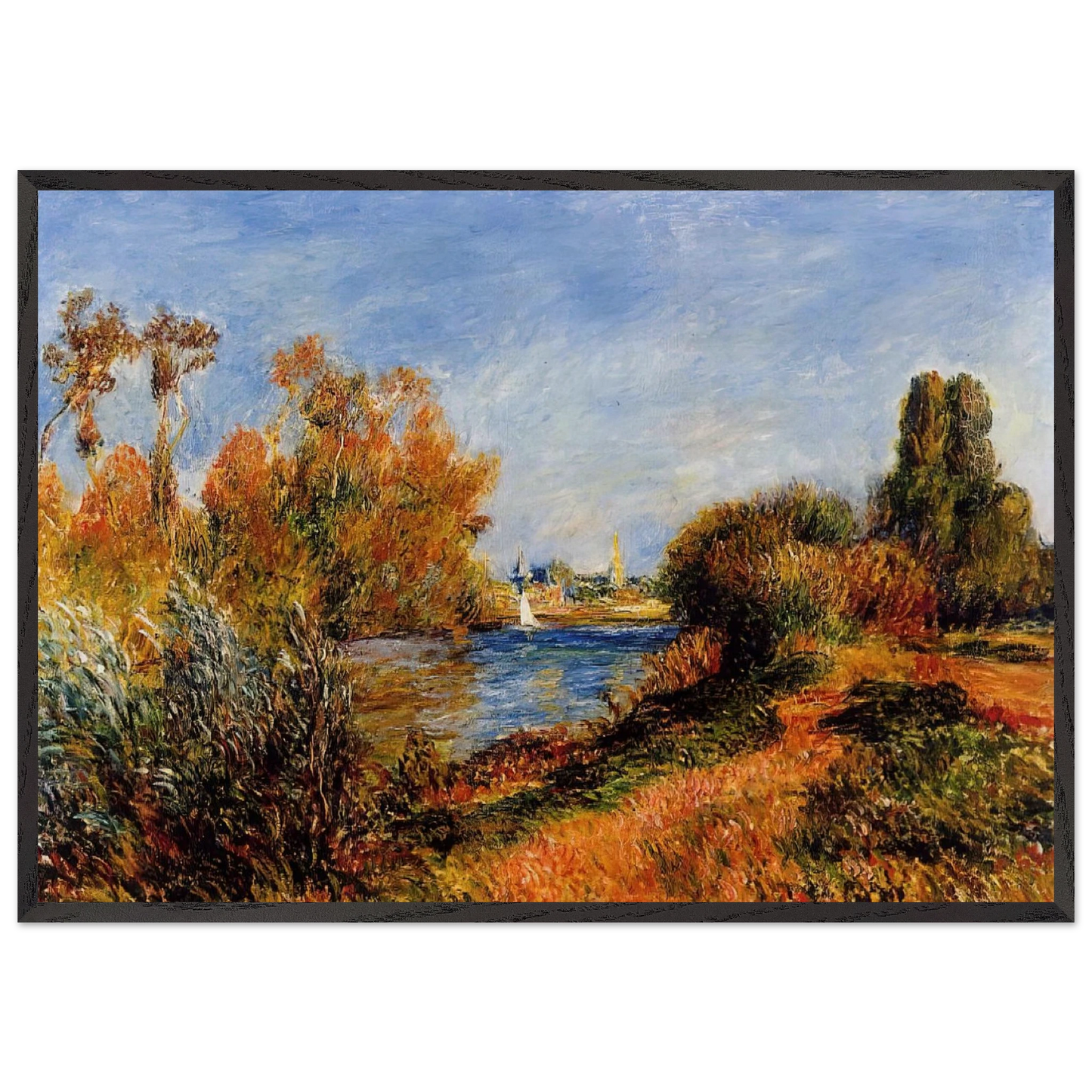 The Seine at Argenteuil - Pierre-Auguste Renoir Framed Art Print – Black Wooden Frame - Default Title - -Framed Art Print
