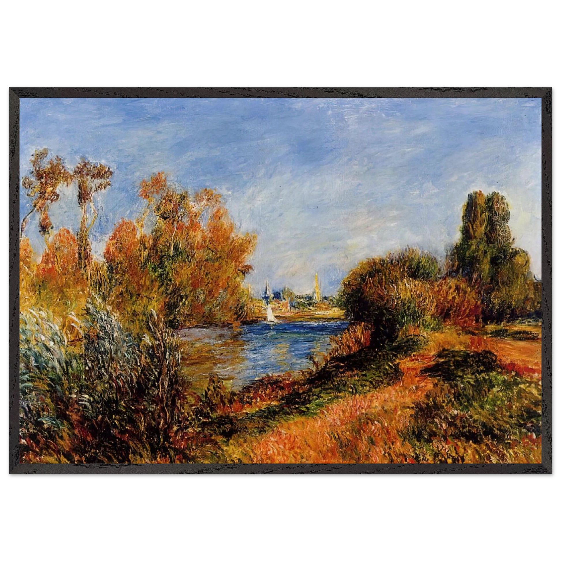The Seine at Argenteuil - Pierre-Auguste Renoir Framed Art Print – Black Wooden Frame - Default Title - -Framed Art Print