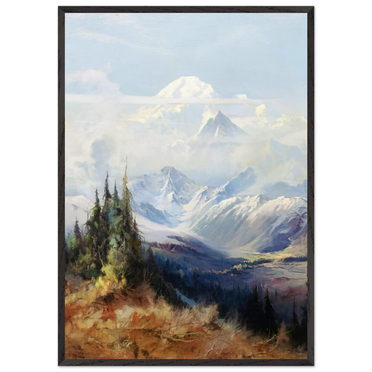 Mount McKinley in Mist - Romanticism - Sydney Laurence Framed Art Print – Black Wooden Frame - Default Title - -Framed Art Print
