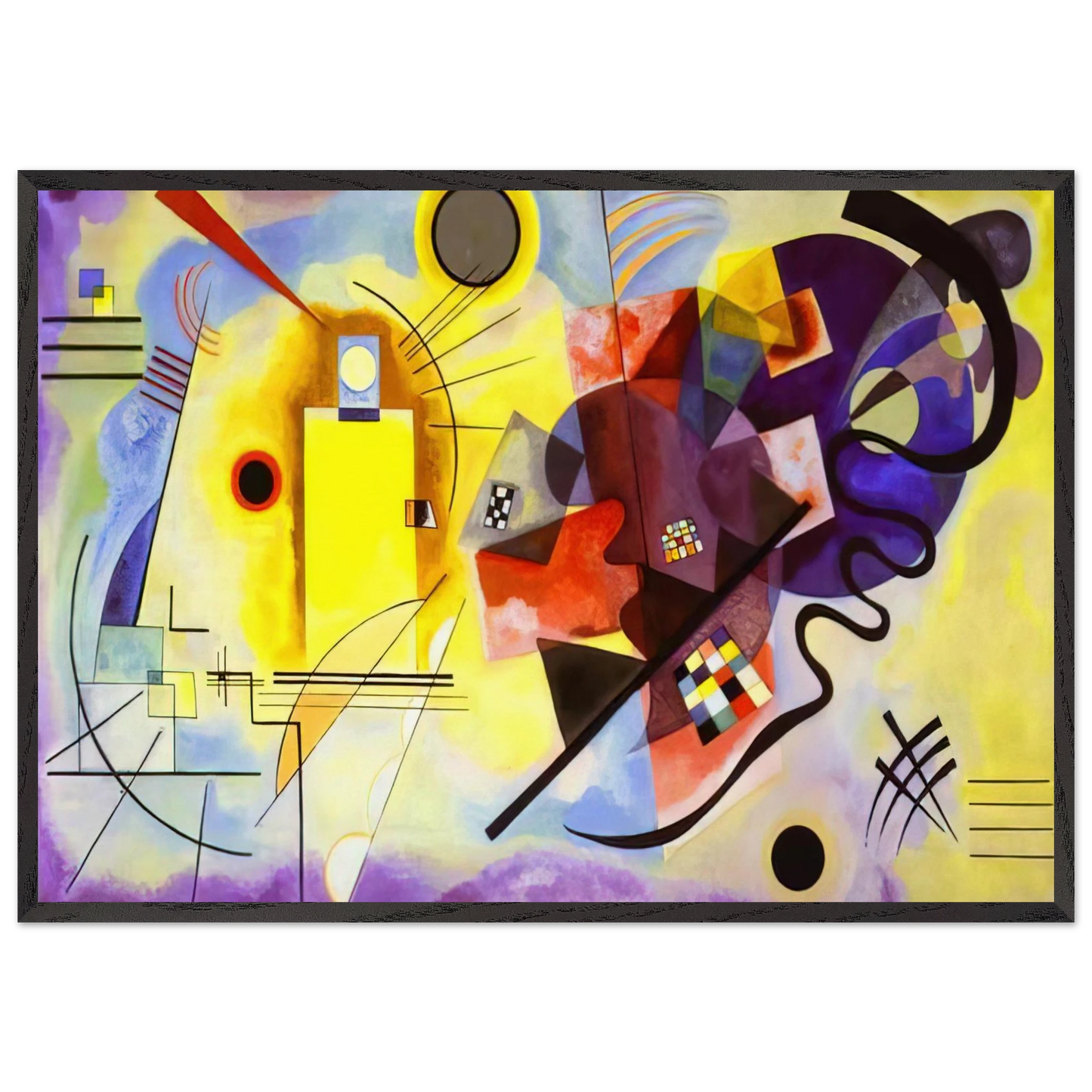YELLOW RED BLUE 1925 - Wassily Kandinsky Framed Art Print – Black Wooden Frame - Default Title - -Framed Art Print