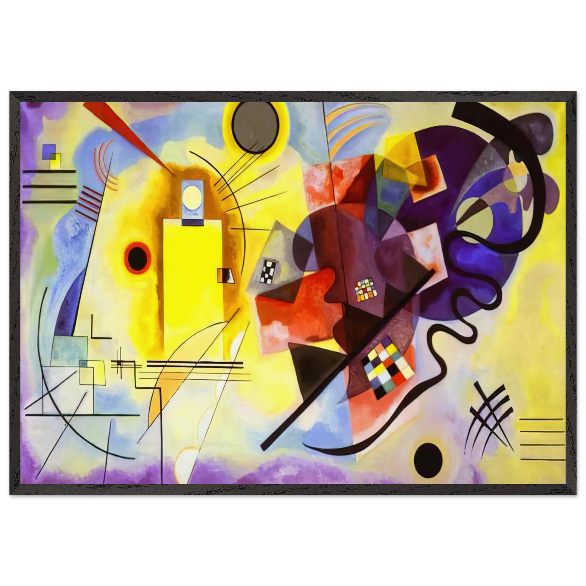 YELLOW RED BLUE 1925 - Wassily Kandinsky Framed Art Print – Black Wooden Frame - Default Title - -Framed Art Print