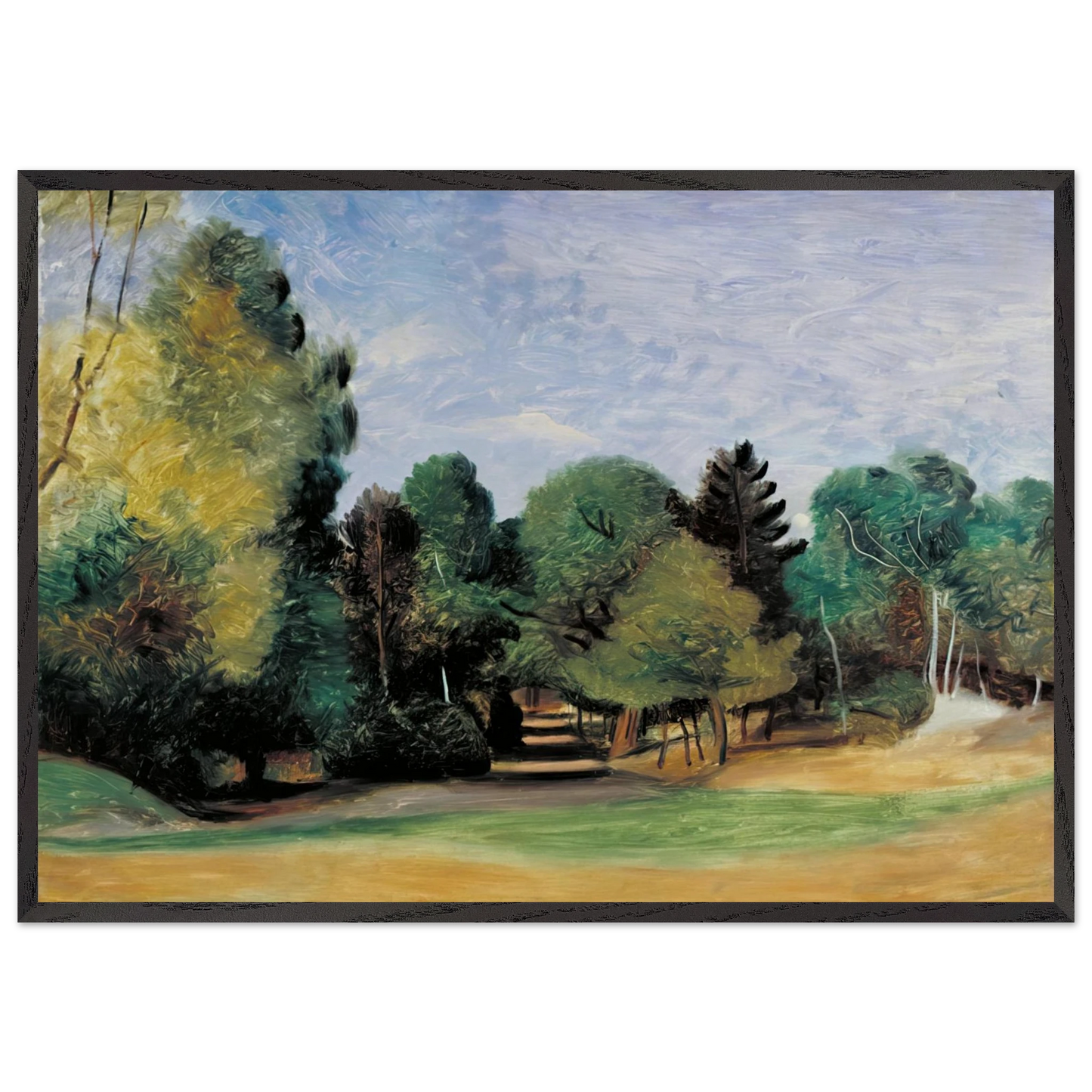LANDSCAPE NEAR BARBIZON 1922 - Andre Derain Framed Art Print – Black Wooden Frame - Default Title - -Framed Art Print