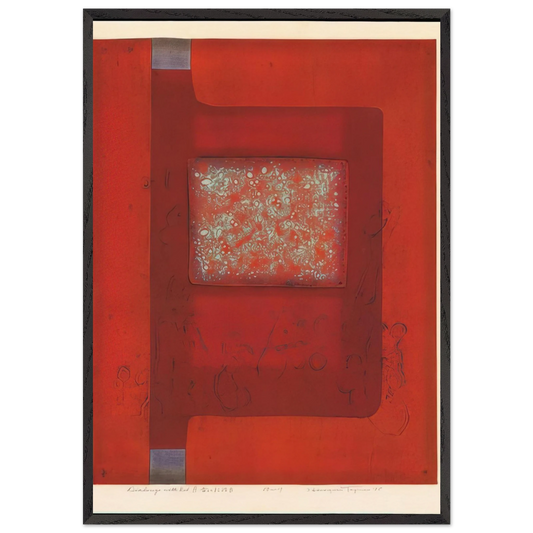 Dialogue With Red B - 1975 - Hiroyuki Tajima Framed Art Print – Black Wooden Frame - Default Title - -Framed Art Print